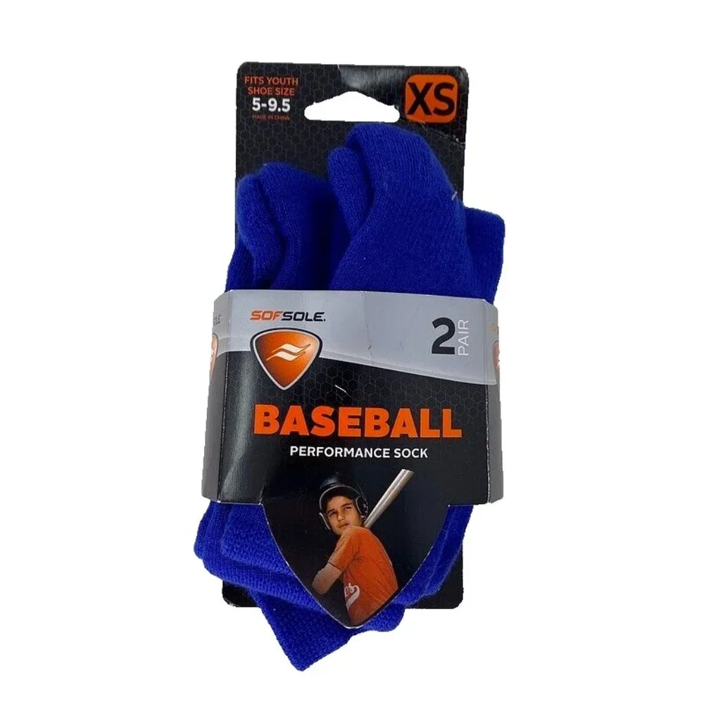 Sof Sole Baseball Youth Team‎ Multicolor Socks 8 Pairs Size 5-9.5 XS MSRP $60